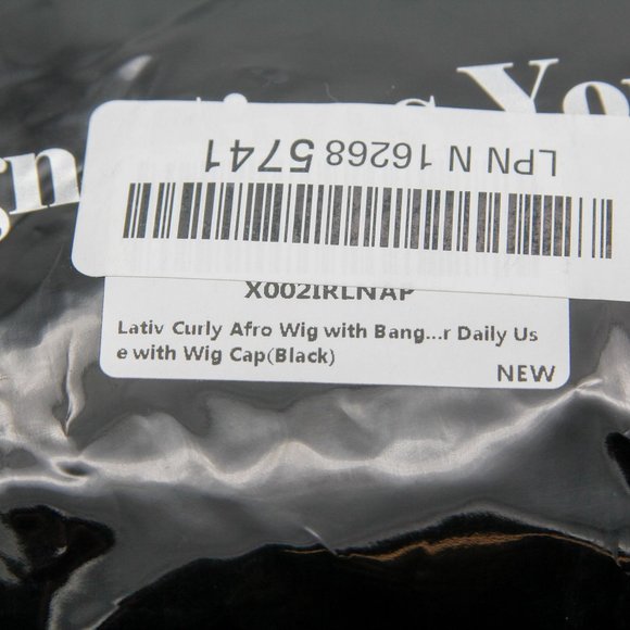 Lativ Curly Afro Wig with Bangs Short Wigs Curly Black Wig Afro Kinkys Wig - Picture 6 of 6